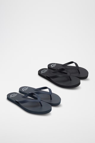 2 Paar Slippers - Donkerblauw en Zwart