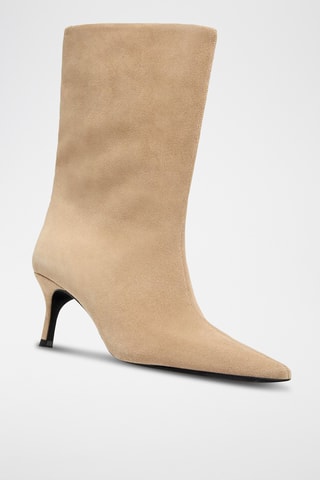 Nubuck Enkellaarzen - Beige