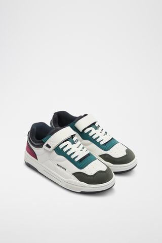 Sneakers - Wit en Kaki