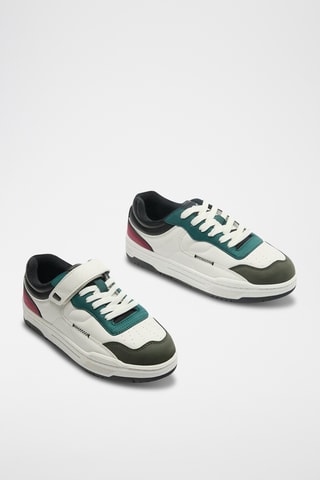 Sneakers - Wit en Kaki