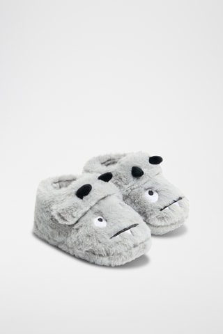 Gevoerde Pantoffels - Lichtgrijs