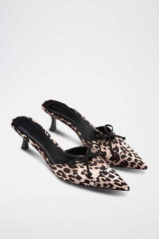 Mules à talons - Ivoire et marron foncé