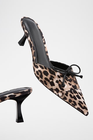 Mules à talons - Ivoire et marron foncé