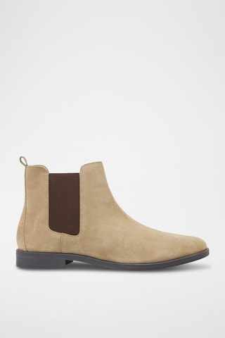 Nubuck Chelsea Boots - Beige
