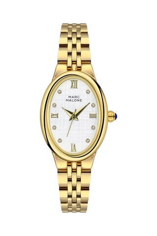 Stalen Quartz Horloge - Goudkleurig - Marc Malone