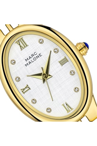Stalen Quartz Horloge - Goudkleurig - Marc Malone