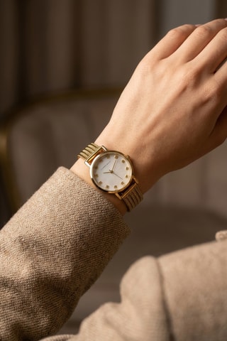 Stalen Quartz Horloge - Goudkleurig