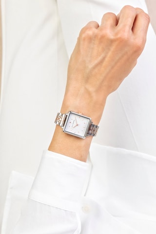 Quartz Horloge van Staal - Zilverkleurig en Roségoudkleurig - Victoria Walls