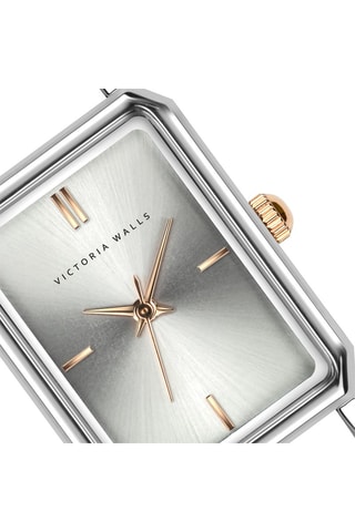 Stalen Quartz Horloge - Zilverkleurig en Roségoudkleurig - Victoria Walls 