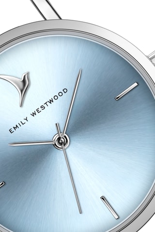 Stalen Quartz Horloge - Zilverkleurig en Lichtblauw