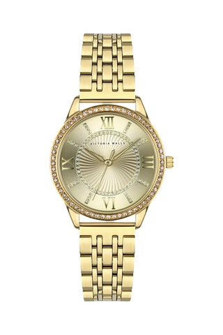 Stalen Doublé Ion Geelgoud Quartz Horloge