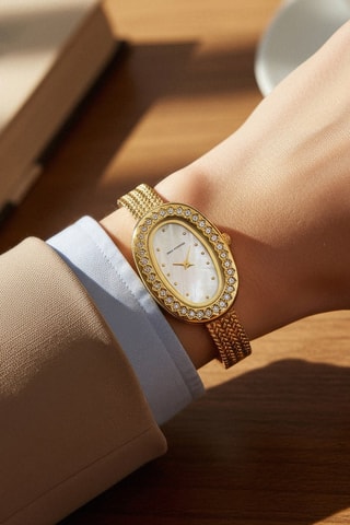 Stalen Quartz Horloge - Goudkleurig - Emily Westwood