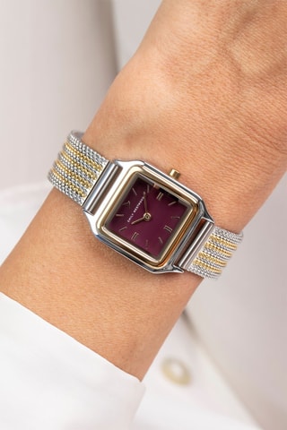 Stalen Quartz Horloge - Zilverkleurig en Goudkleurig - Emily Westwood