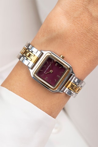 Stalen Quartz Horloge - Zilverkleurig en Goudkleurig - Emily Westwood