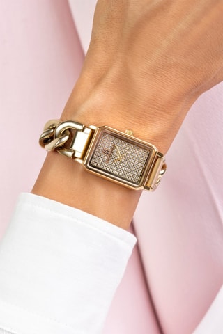 Stalen Quartz Horloge - Goudkleurig - Marc Malone