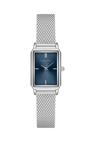 Japans Stalen Quartz Horloge - Zilverkleurig en Blauw - Victoria Walls 