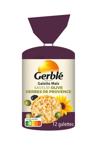 8 x Galettes Maïs Saveur Olive Herbes de Provence - 123,5 g