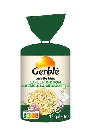 8 x Galettes Maïs Saveur Oignon crème à la Ciboulette - 123,5 g