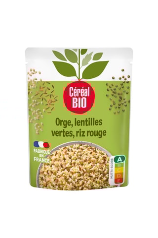 5 x Trio de céréales et légumineuses : orge, lentilles vertes et riz rouge - 250 g