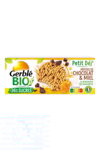 6 x Biscuits Petit Déj pépites de chocolat bio - 132 g