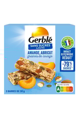 5 x Barre abricot sans sucre ajouté - 5 x 5 barres