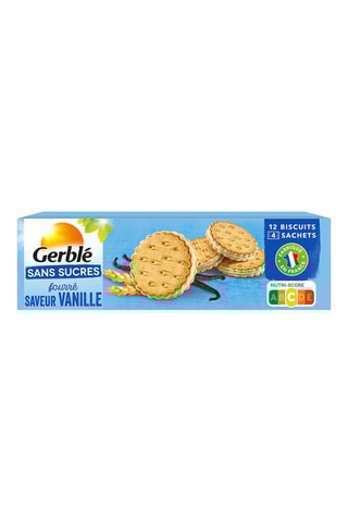 6 x Biscuits fourrés saveur vanille sans sucres - 185 g