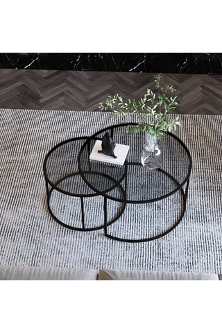 2 tables gigognes en verre - 42 x 37 / 60 x 43 cm