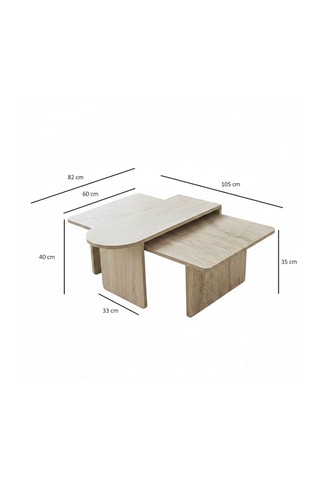 2 tables gigognes - 105 x 82 x 40 cm