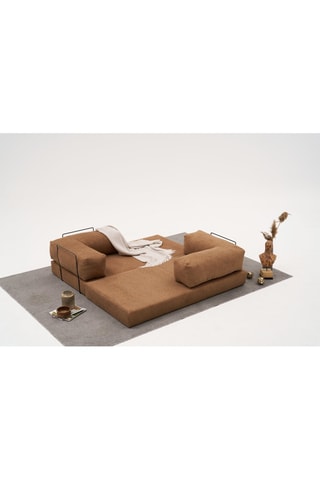 Canapé modulable convertible Comfort - Marron - 3 places - En tissu chenille