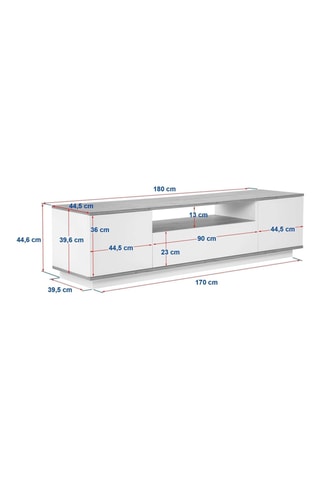 Meuble TV 3 abattants Veramont - 180 x 44,6 x 44,5 cm