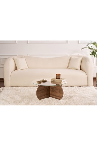 Table basse avec plateau en verre trempé Aeris - 75 x 75 x 35 cm