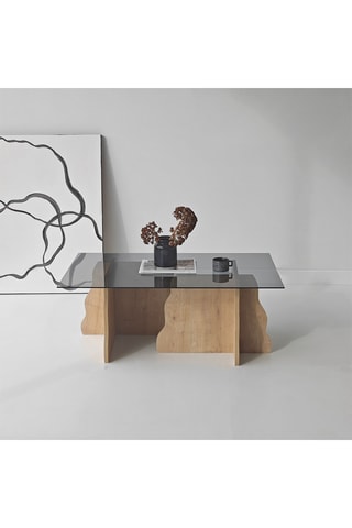 Table basse rectangle en verre - 105 x 65 x 40 cm