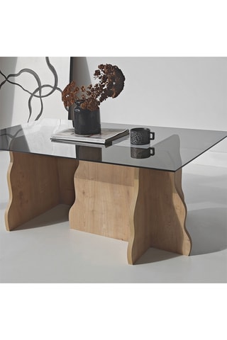 Table basse rectangle en verre - 105 x 65 x 40 cm