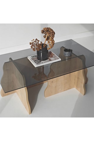 Table basse rectangle en verre - 105 x 65 x 40 cm