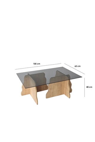 Table basse rectangle en verre - 105 x 65 x 40 cm