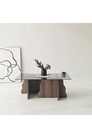 Table basse rectangle en verre - 105 x 65 x 40 cm