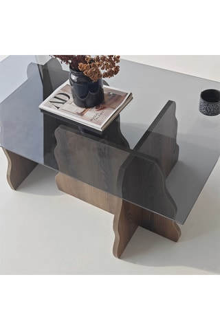 Table basse rectangle en verre - 105 x 65 x 40 cm