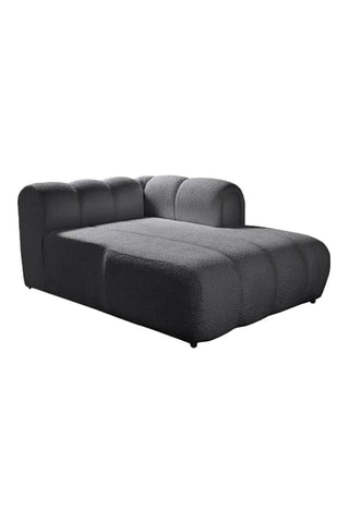 Canapé d'angle droit - Gris - 4 ou 5 places - En tissu bouclé - 265 x 185 x 95 x 70 cm