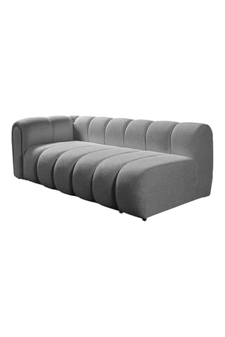 Canapé d'angle droit - Gris clair - 4 ou 5 places - En tissu bouclette - 265 x 185 x 95 x 70 cm