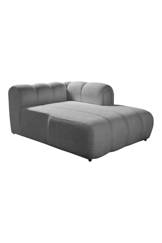 Canapé d'angle droit - Gris clair - 4 ou 5 places - En tissu bouclette - 265 x 185 x 95 x 70 cm