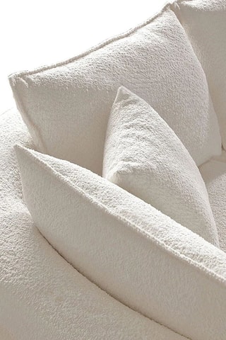 Canapé d'angle gauche - Blanc - 4 ou 5 places - En tissu bouclette - 317 x 183 x 71 cm