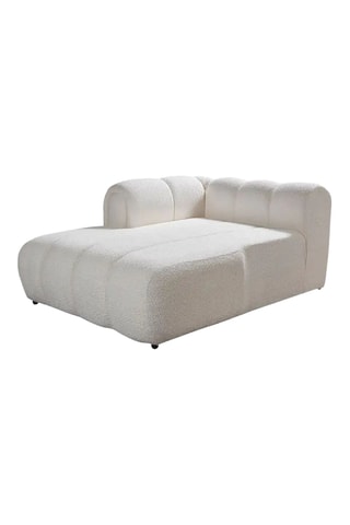 Canapé d'angle gauche - Blanc - 4 ou 5 places - En tissu bouclette - 265 x 185 x 95 cm