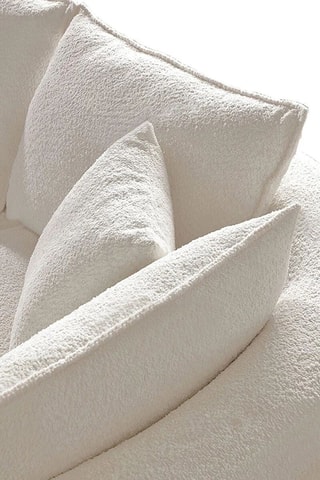 Canapé d'angle gauche - Blanc cassé - 4 places - En tissu bouclé - 317 x 171 x 81 cm