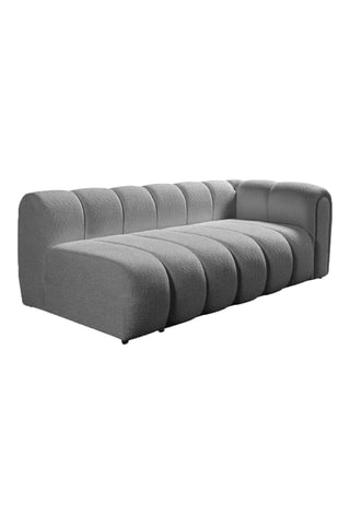 Canapé d'angle gauche - Gris - 4 ou 5 places - En tissu bouclé - 265 x 185 x 95 cm