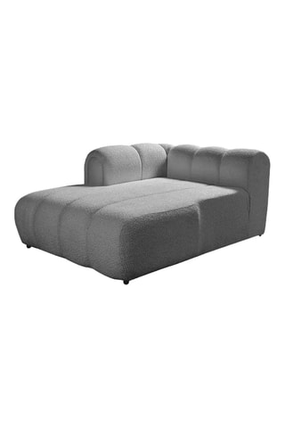 Canapé d'angle gauche - Gris - 4 ou 5 places - En tissu bouclé - 265 x 185 x 95 cm