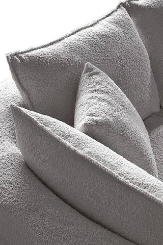 Canapé d'angle droit - Gris clair - 4 places - En tissu bouclé - 317 x 171 x 91 cm