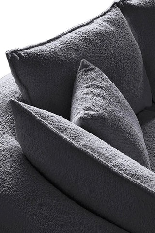 Canapé d'angle droit - Gris - 4 ou 5 places - En tissu bouclette - 317 x 147 x 81 cm