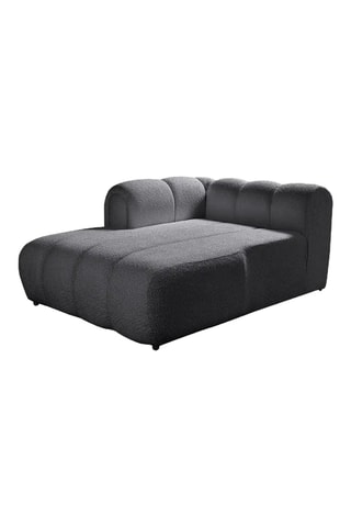 Canapé d'angle gauche convertible - Gris - 4 ou 5 places - En tissu bouclé - 265 x 185 x 95 cm