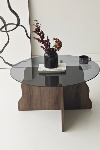 Table basse en verre - 75 x 40 cm