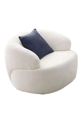 Fauteuil - Blanc - En tissu bouclé - 88 x 89 x 69 cm